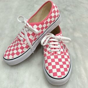Vans Pink and White Checkerboard Shoes